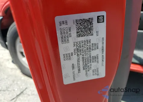 2025 Chevrolet Express G2500 z USA, uszkodzony, nr VIN 1GCWGAF75S1122981